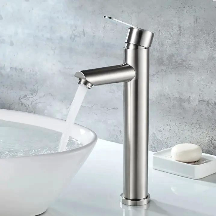 LLAVE MONOMANDO ALTA PARA LAVATORIO ACERO INOXIDABLE - 2
