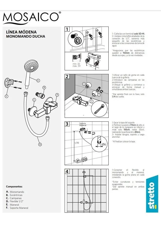 MONOMANDO PARA DUCHA COLOR NEGRO CON DISEÑO MODERNO - 5