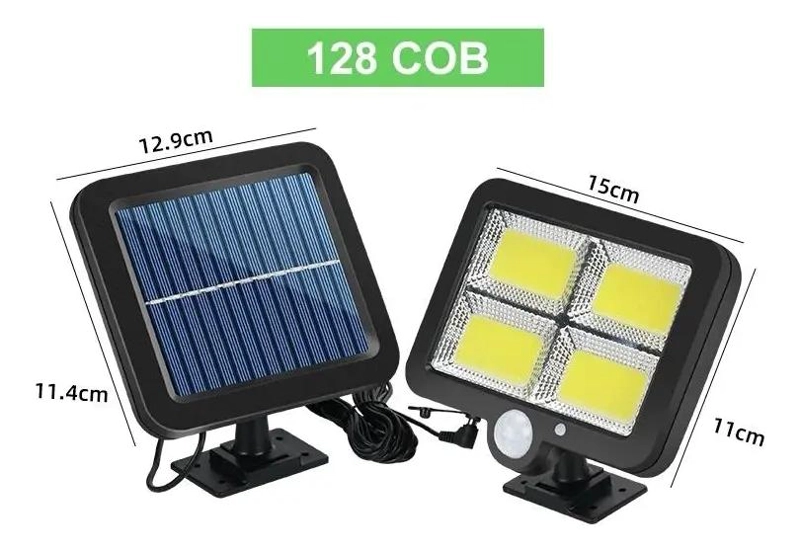 LAMPARA SOLAR 100W CON SENSOR DE MOVIMIENTO Y 128 LEDS - 2