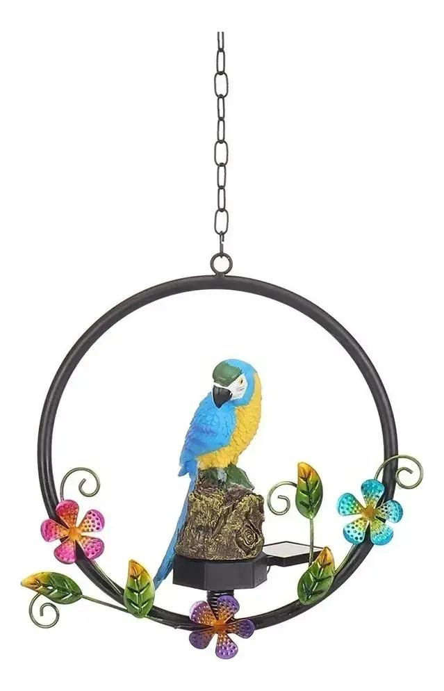 COLGANTE SOLAR PAPAGAYO LUZ CALIDA 50 CM AZUL - 1