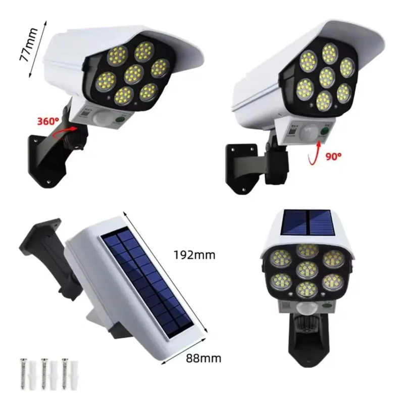 FOCO SOLAR CON SENSOR DE MOVIMIENTO TIPO CAMARA - 4