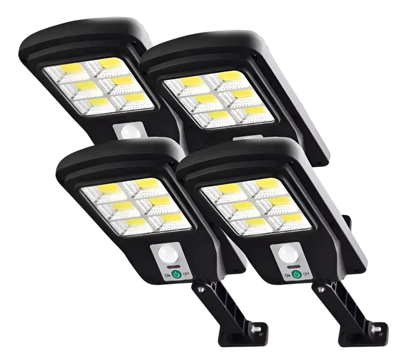 PACK 4 FOCOS SOLARES LED CON SENSOR MOVIMIENTO IP65 - 1