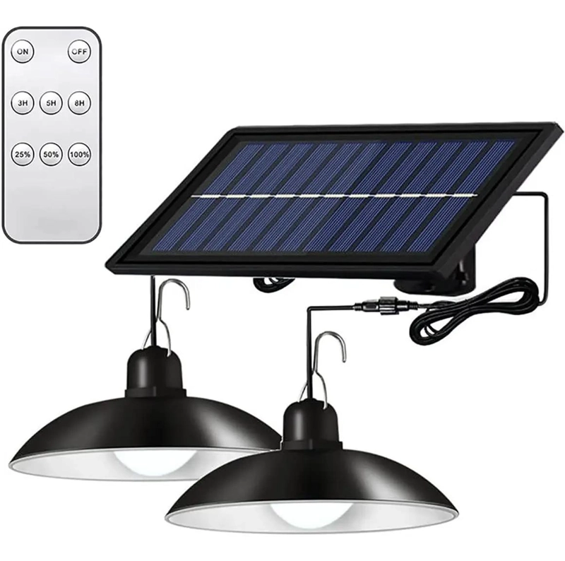 LAMPARA SOLAR DOBLE COLGANTE 240W CON CONTROL - 1