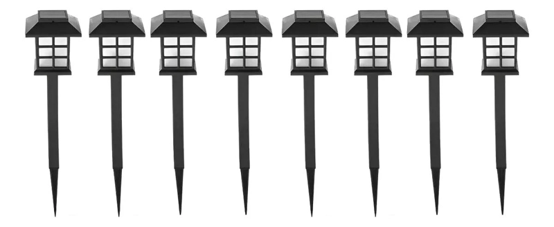 PACK 8 LAMPARAS SOLARES CON ESTACA PARA JARDIN - 1