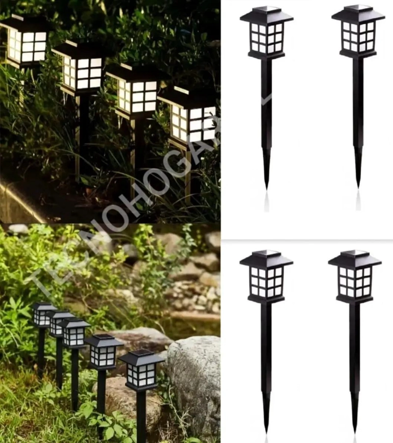 PACK 8 LAMPARAS SOLARES CON ESTACA PARA JARDIN - 2