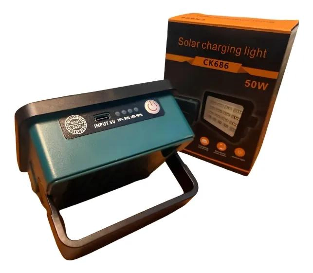 FOCO SOLAR LED RECARGABLE 50W PARA EMERGENCIA - 3
