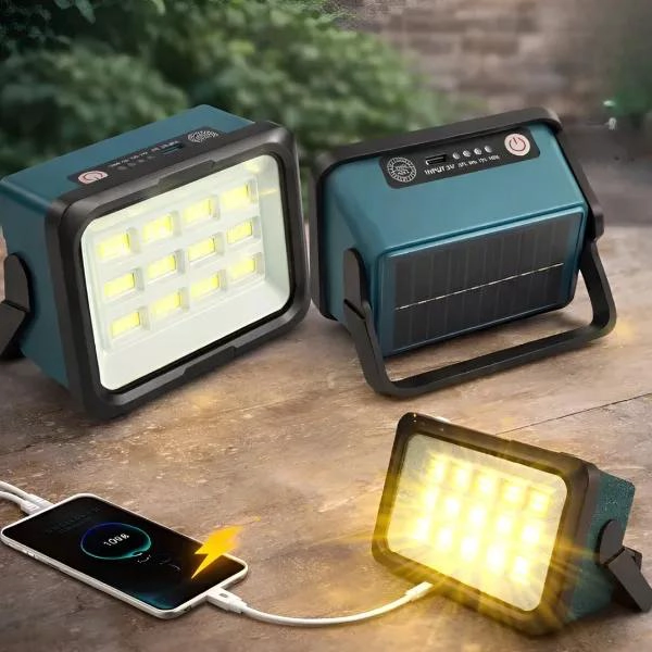 FOCO SOLAR LED RECARGABLE 50W PARA EMERGENCIA - 5