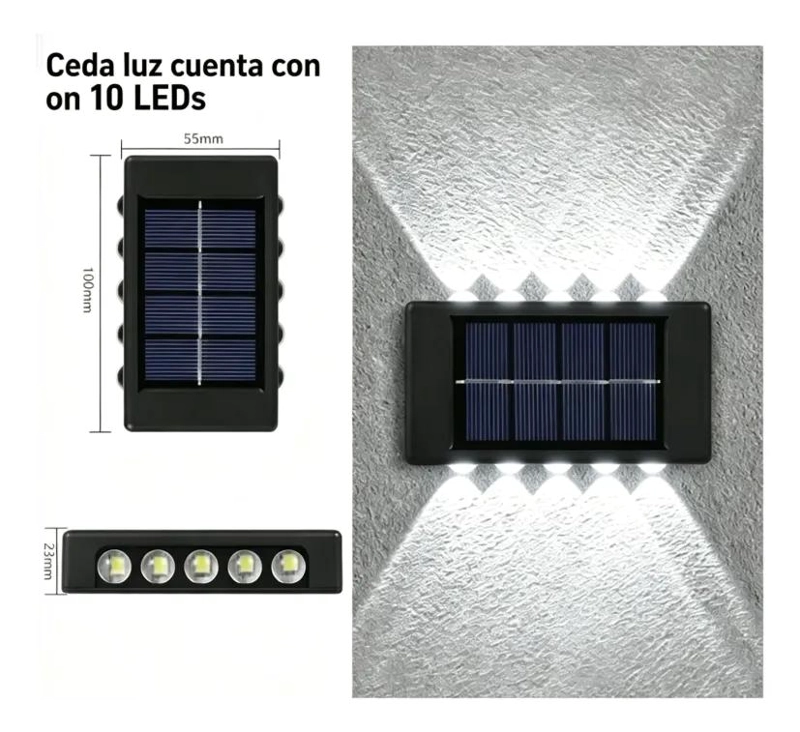 JUEGO DE 2 LAMPARAS SOLARES LED PARA JARDIN Y PATIO - 2