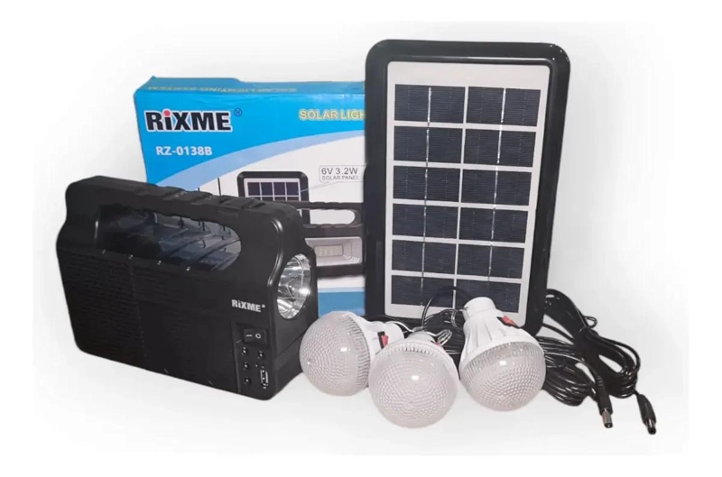 KIT SOLAR DE EMERGENCIA PARA CAMPING CON 3 AMPOLLETAS USB - 2