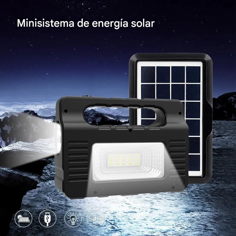 KIT SOLAR DE EMERGENCIA PARA CAMPING CON 3 AMPOLLETAS USB - 4
