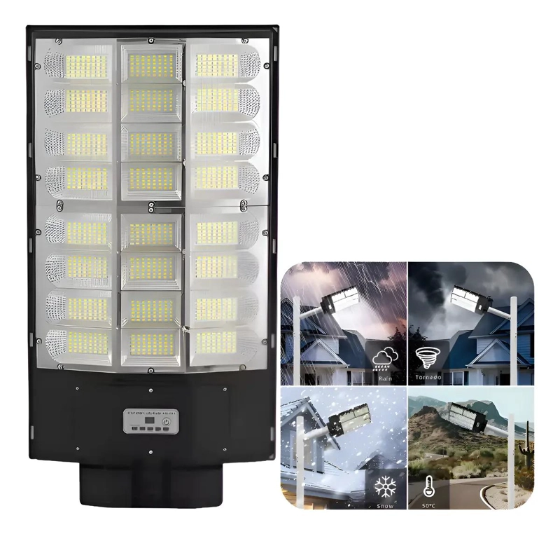 FOCO LED SOLAR 1500W CON CONTROL REMOTO Y BASE NEGRA - 1