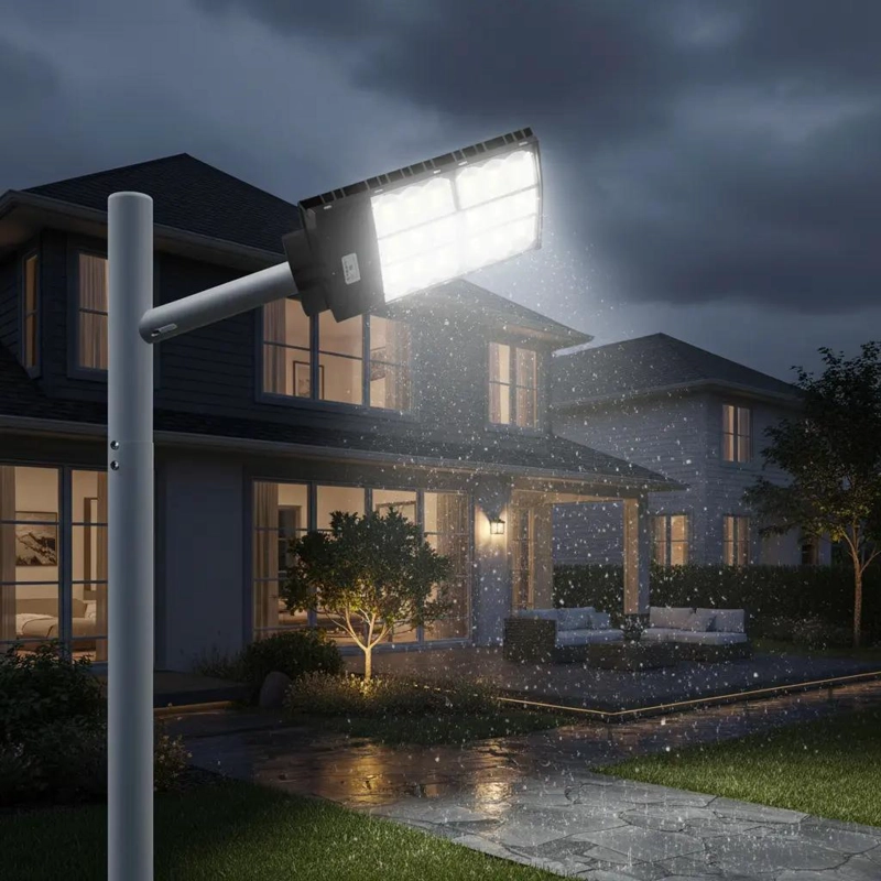FOCO LED SOLAR 1500W CON CONTROL REMOTO Y BASE NEGRA - 2