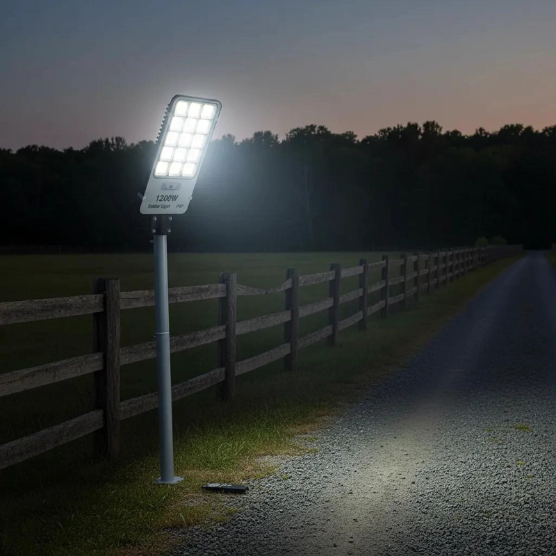 FOCO SOLAR EXTERIOR 1200W LUZ FIJA CON SOPORTE METALICO - 2