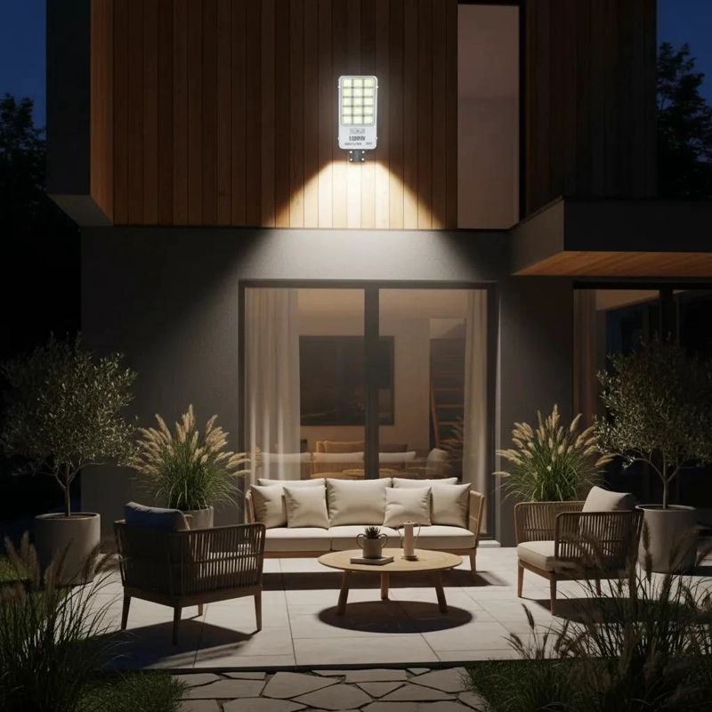 FOCO SOLAR EXTERIOR 1200W LUZ FIJA CON SOPORTE METALICO - 3