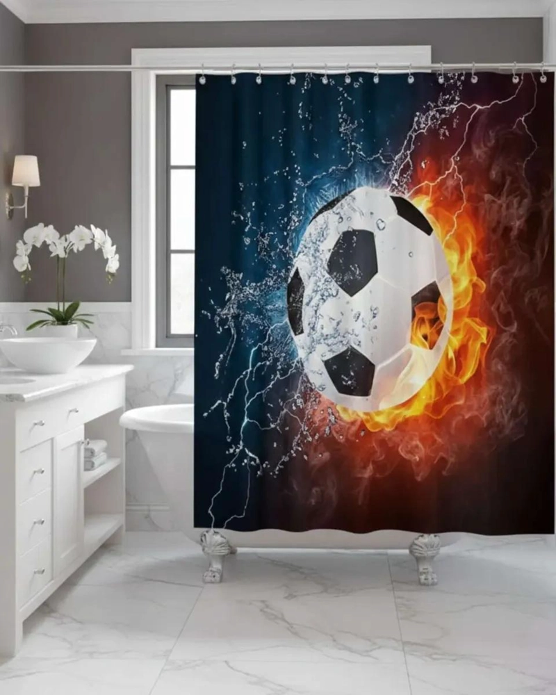 SET DE CORTINAS DE BAÑO CON FORRO IMPERMEABLE - 1