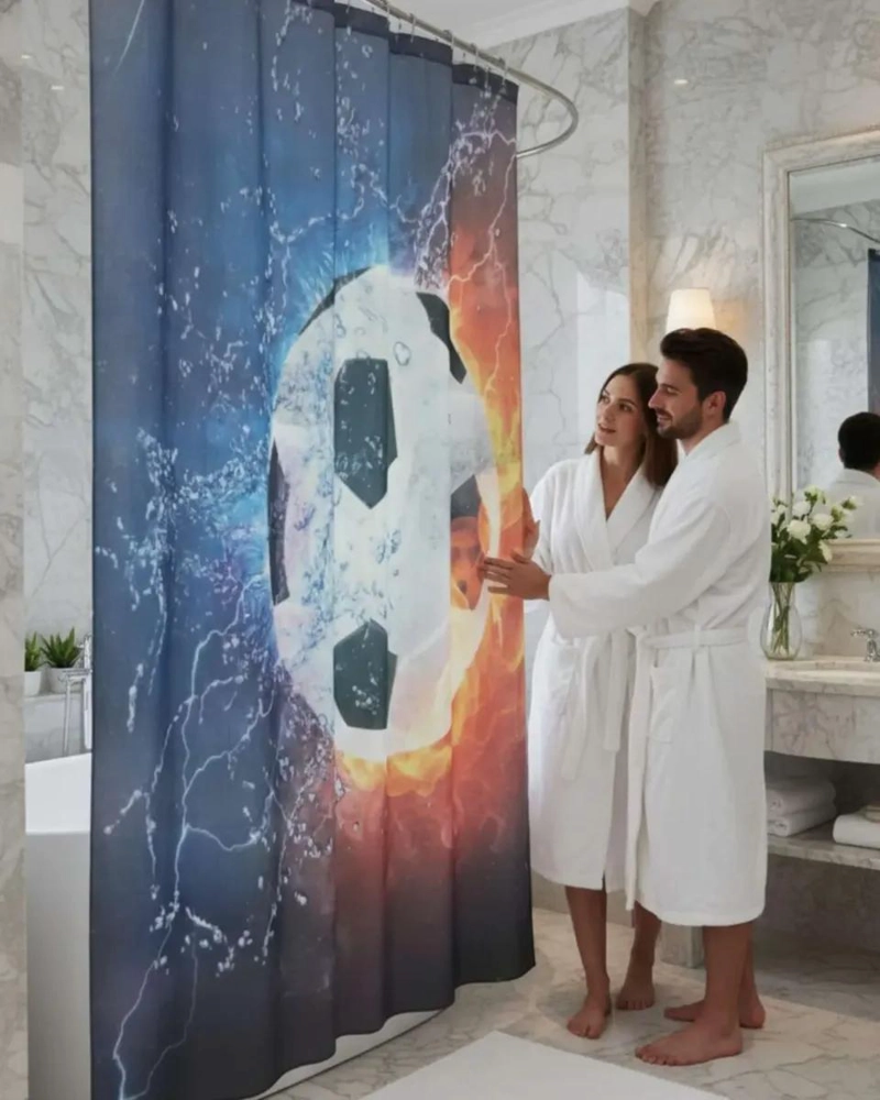 SET DE CORTINAS DE BAÑO CON FORRO IMPERMEABLE - 2