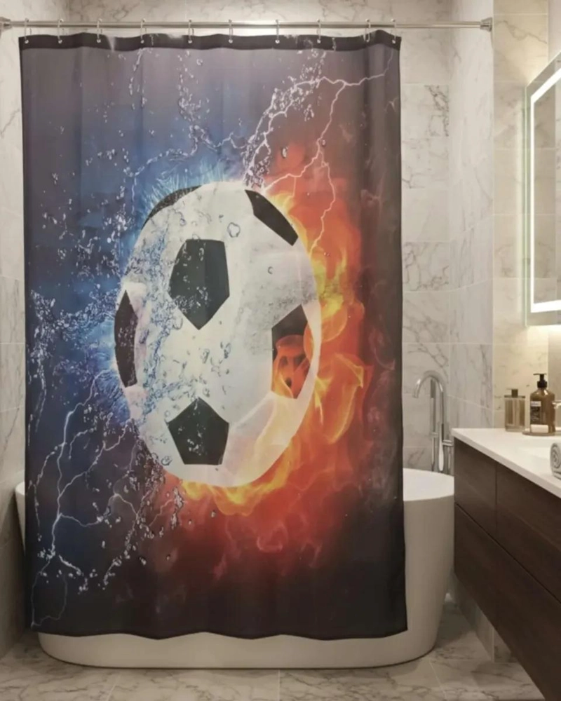 SET DE CORTINAS DE BAÑO CON FORRO IMPERMEABLE - 4