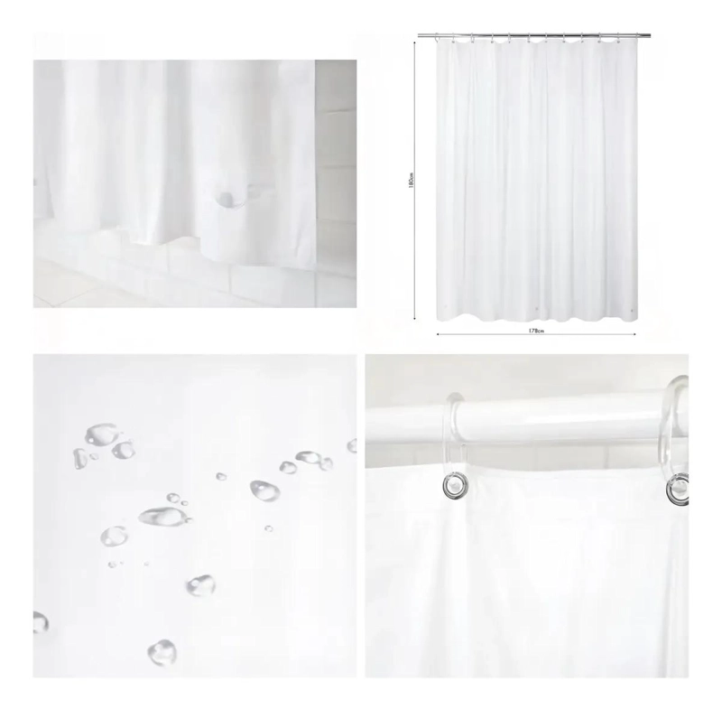 CORTINA DE BAÑO IMPERMEABLE CON FORRO - 4