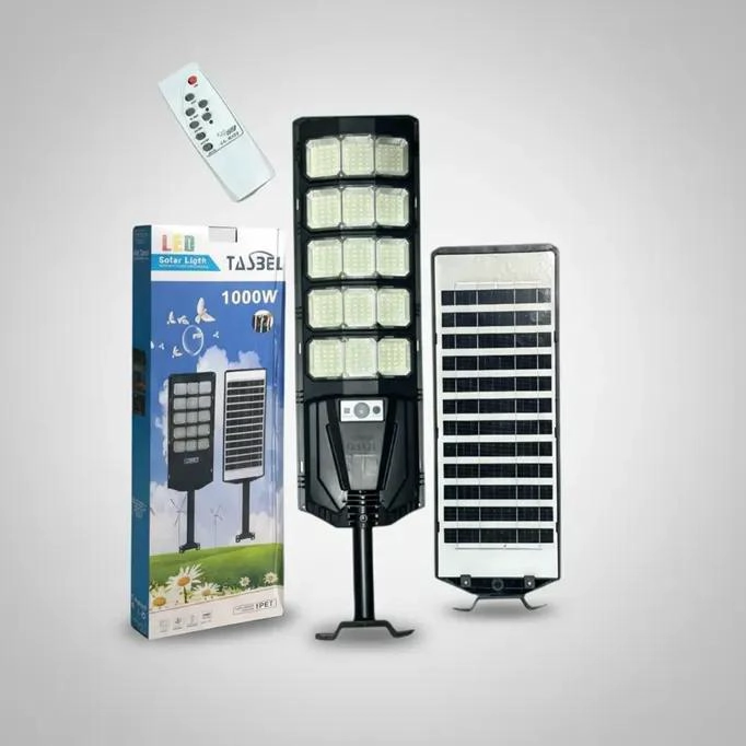 FOCO LED SOLAR 1000W PARA EXTERIOR CON PANEL Y CONTROL - 1