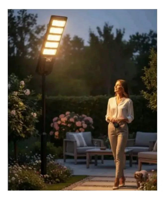 FOCO LED SOLAR 1000W PARA EXTERIOR CON PANEL Y CONTROL - 2