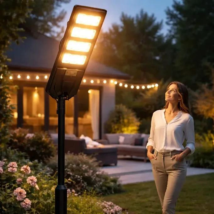 FOCO LED SOLAR 1000W PARA EXTERIOR CON PANEL Y CONTROL - 4