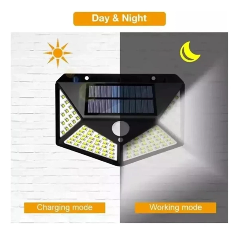 LAMPARA FAROL SOLAR 100 LED CON SENSOR DE MOVIMIENTO - 3