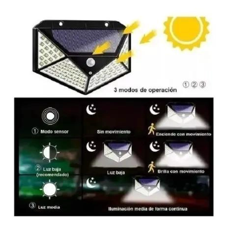 PACK 6 FOCOS SOLARES PARA EXTERIOR CON PANEL SOLAR - 4