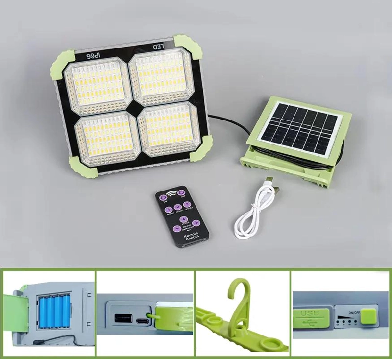 REFLECTOR LED PORTATIL RECARGABLE CON PANEL Y USB - 2