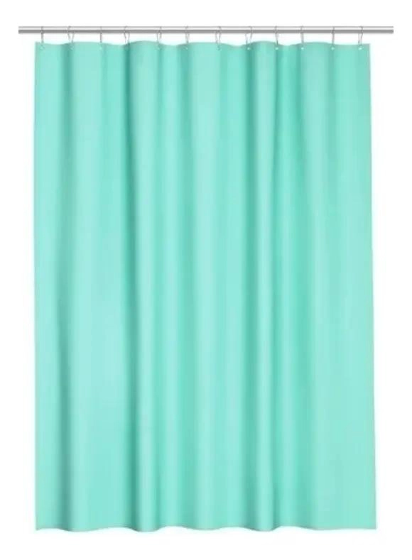 CORTINA DE BAÑO IMPERMEABLE CON GANCHOS - 1