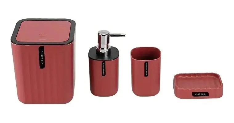 SET DE ACCESORIOS DE BAÑO ORGANIZADOR CON CORTINA Y JABONERA - 2