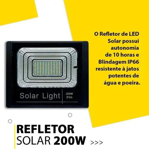 PACK 2 FOCOS SOLARES LED 200W LUZ BLANCA CONTROL REMOTO - 3