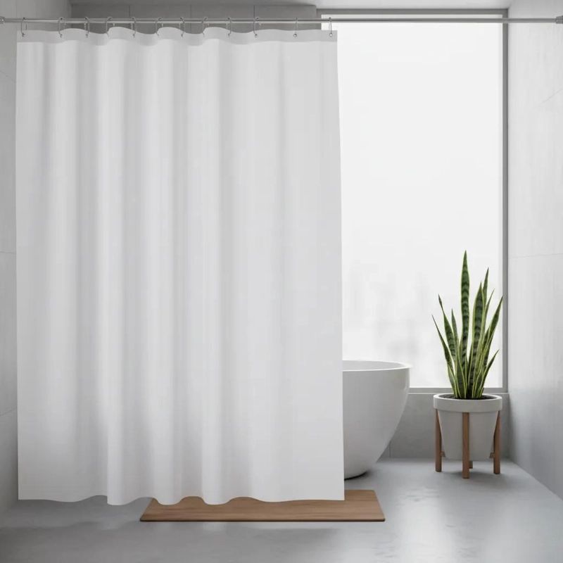 CORTINA DE BAÑO BLANCA IMPERMEABLE 180X200 CM - 3
