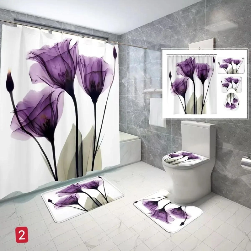CORTINA PARA BAÑO RESISTENTE AL AGUA - 4