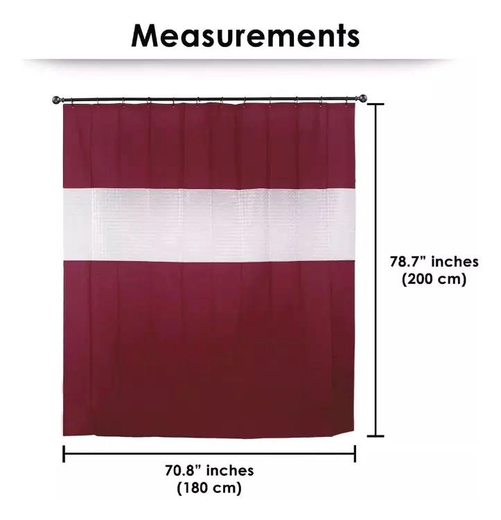 CORTINA DE BAÑO IMPERMEABLE DE TELA 200X180 CM - 2