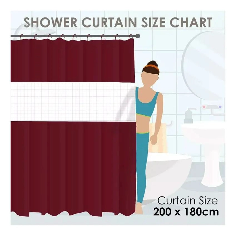 CORTINA DE BAÑO IMPERMEABLE DE TELA 200X180 CM - 3