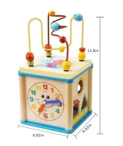 CUBO DIDACTICO DE ESTIMULACION EN MADERA PARA NIÑOS - 2