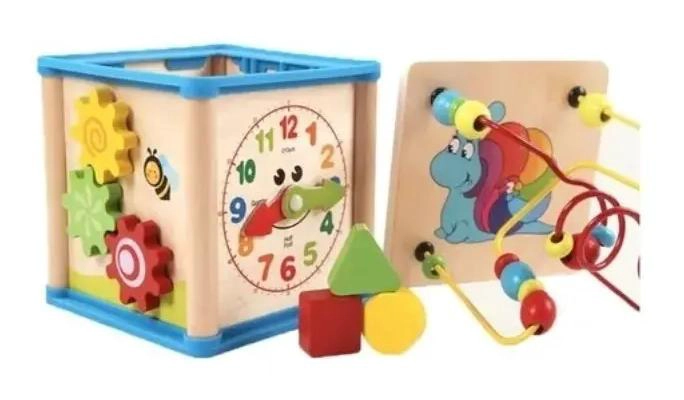 CUBO DIDACTICO DE ESTIMULACION EN MADERA PARA NIÑOS - 3