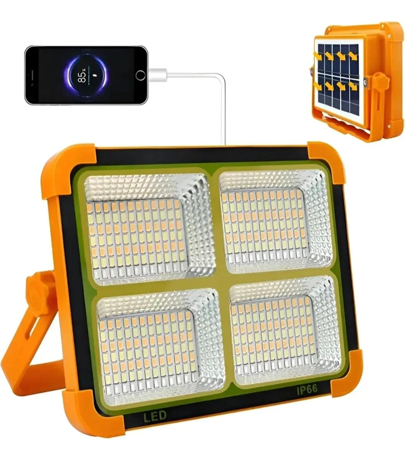 FOCO RECARGABLE SOLAR PORTATIL 1000W CON 5 MODOS DE LUZ - 2