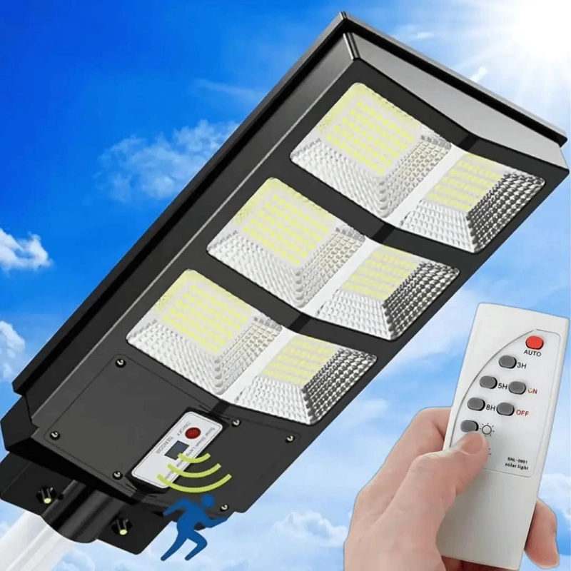 FOCO SOLAR TIPO POSTE 300W CON SOPORTE Y CONTROL REMOTO - 1