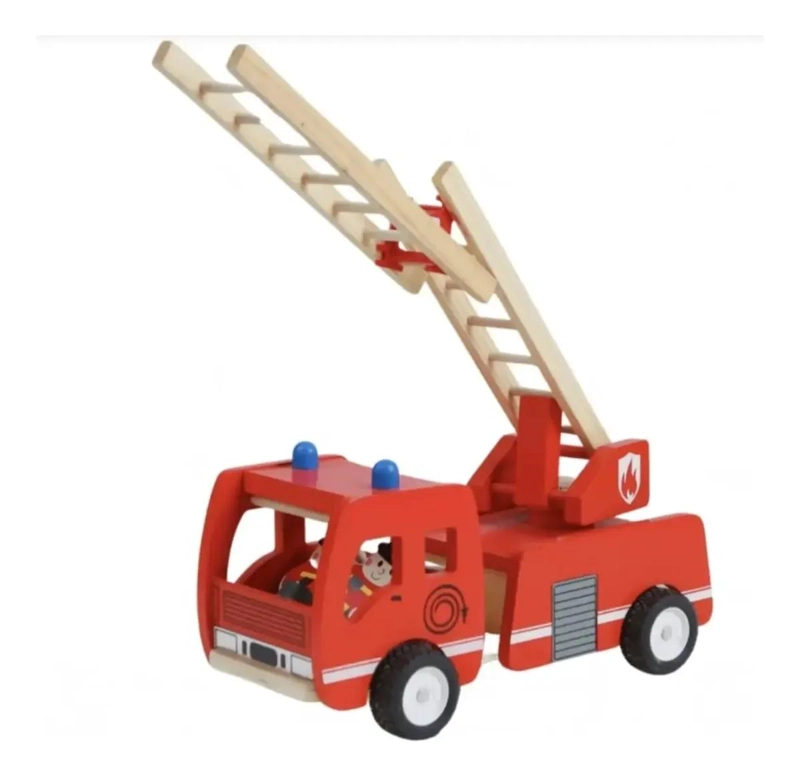 CAMION DE BOMBERO DE MADERA PARA NIÑOS - 5
