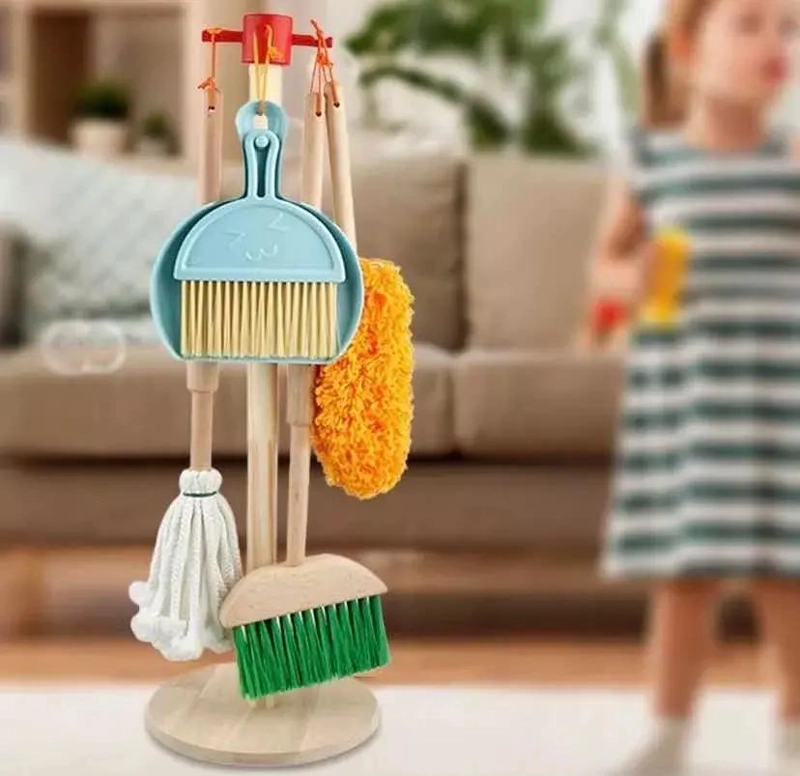 SET DE ASEO Y LIMPIEZA INFANTIL EN MADERA 6 PIEZAS - 3