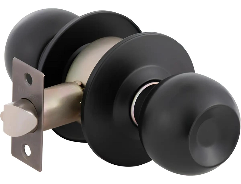 CERRADURA DE POMO PARA ACCESO CON 3 LLAVES NEGRO - 1