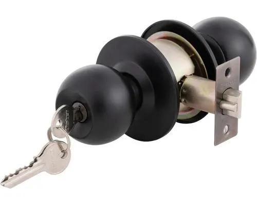 CERRADURA DE POMO PARA ACCESO CON 3 LLAVES NEGRO - 2
