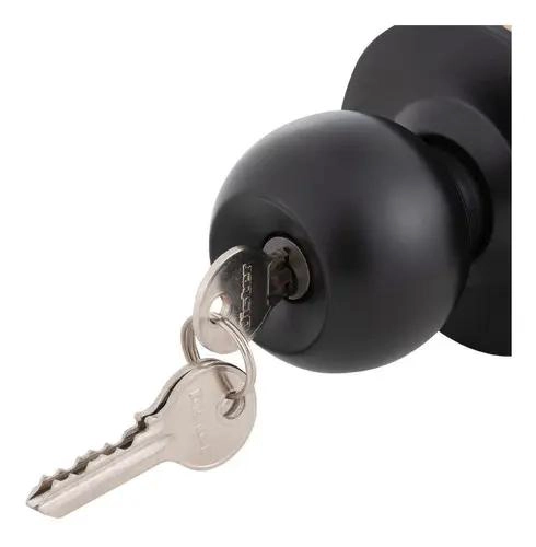 CERRADURA DE POMO PARA ACCESO CON 3 LLAVES NEGRO - 4