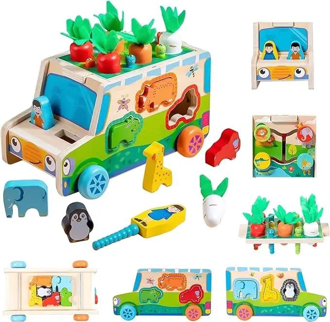 JUGUETE DIDACTICO DE MADERA AUTO ZANAHORIA PARA NIÑOS - 2