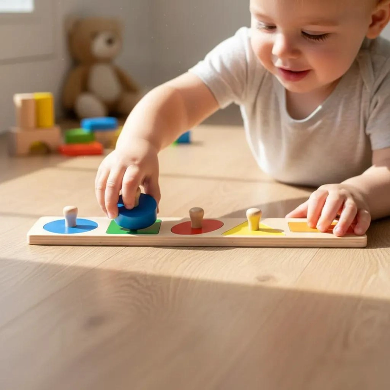 TABLERO MONTESSORI CON FIGURAS GEOME TRICAS PARA NIÑOS - 1
