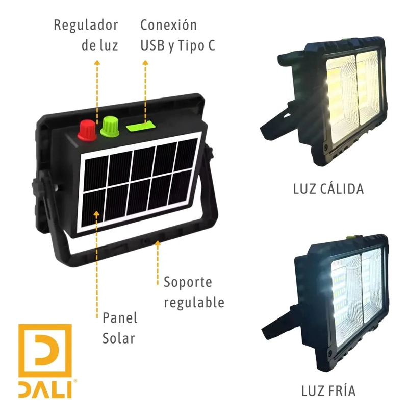 FOCO LED SOLAR PORTATIL 200W RECARGABLE - 2