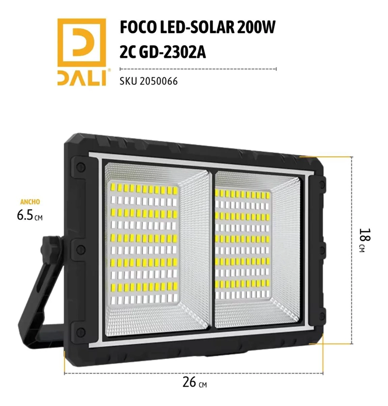 FOCO LED SOLAR PORTATIL 200W RECARGABLE - 3