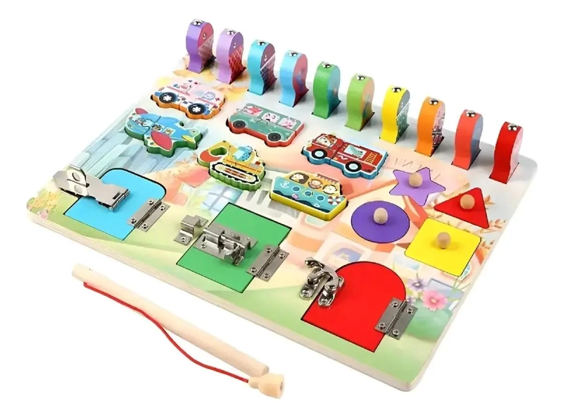 TABLERO DE PESCA Y ENCAJE MONTESSORI PARA NIÑOS - 1