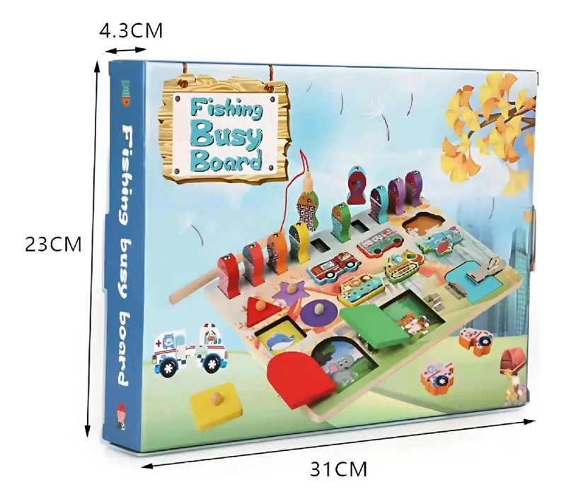 TABLERO DE PESCA Y ENCAJE MONTESSORI PARA NIÑOS - 2